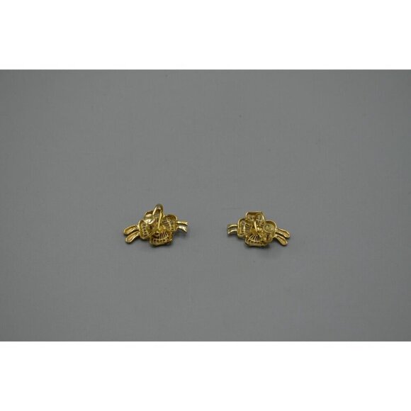 Poppy Earrings & Necklace Matching Set Silver Utika Marking Gold Tone Filigree - Picture 4 of 8